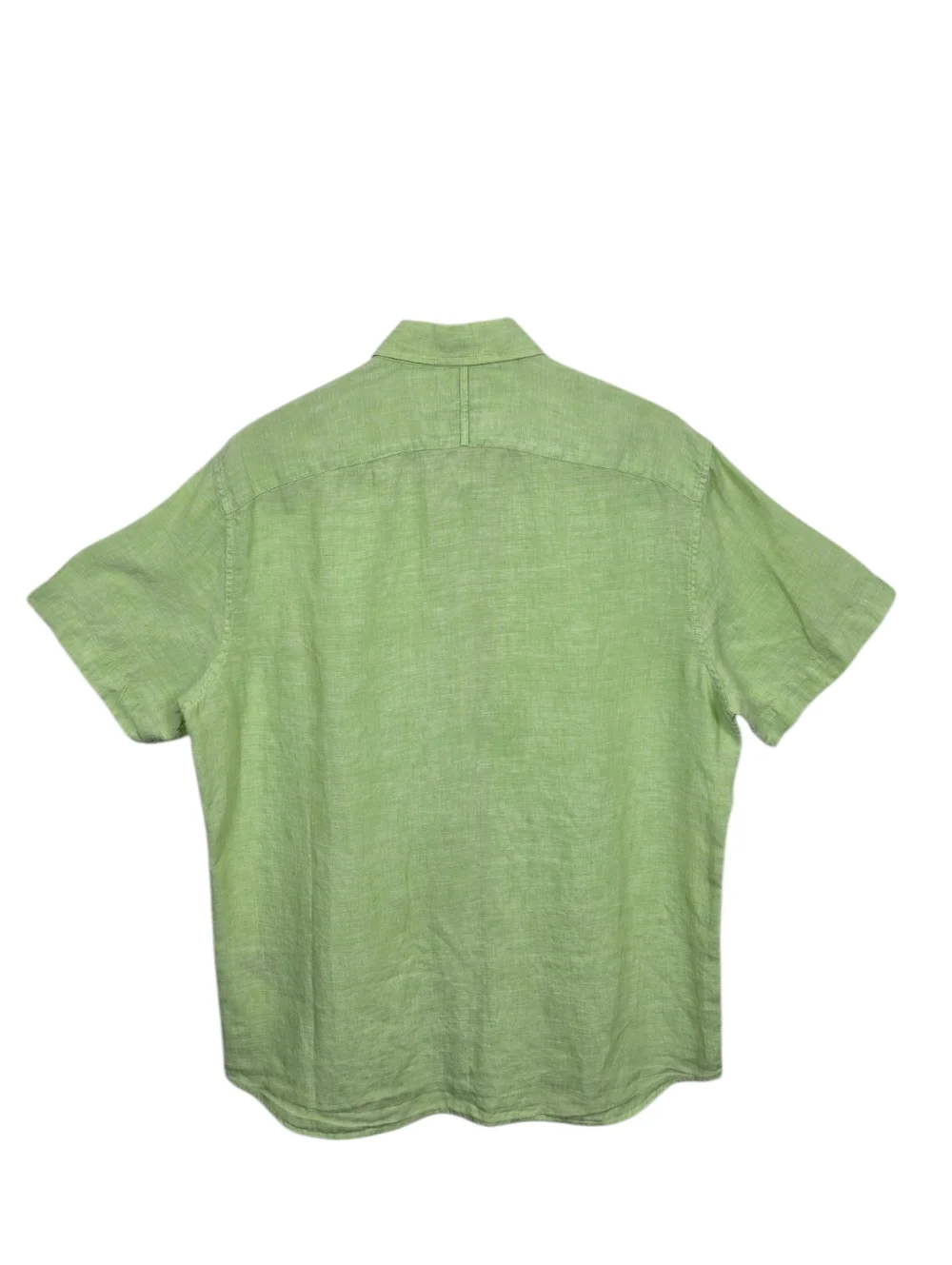 Banana Republic Camden Fit Linen Light Green Short Sleeve Button Down Large